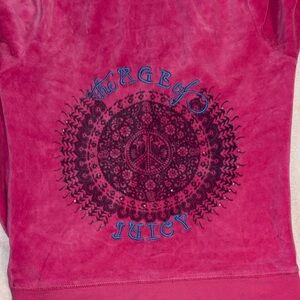 Juicy Couture Pink Jacket with Black and Blue Design